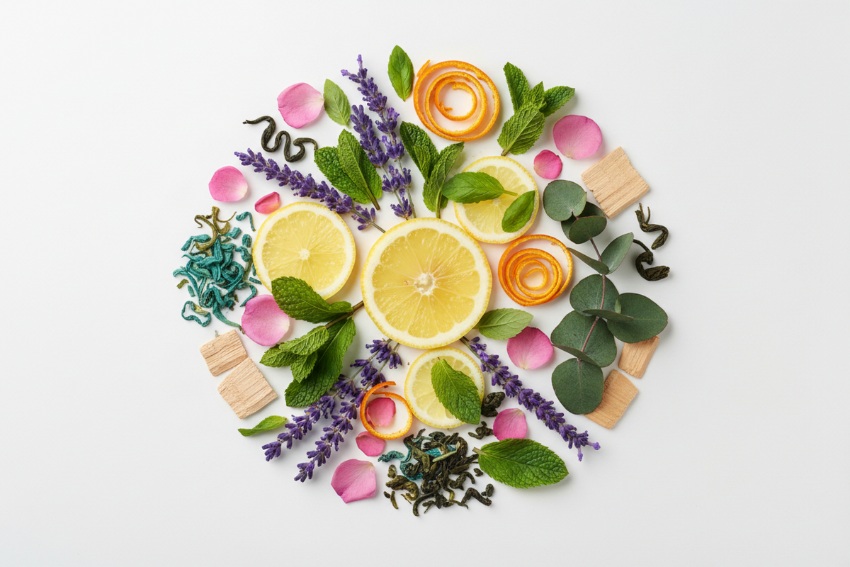 Scentience aquatic fresh perfume bottle with citrus and water elements